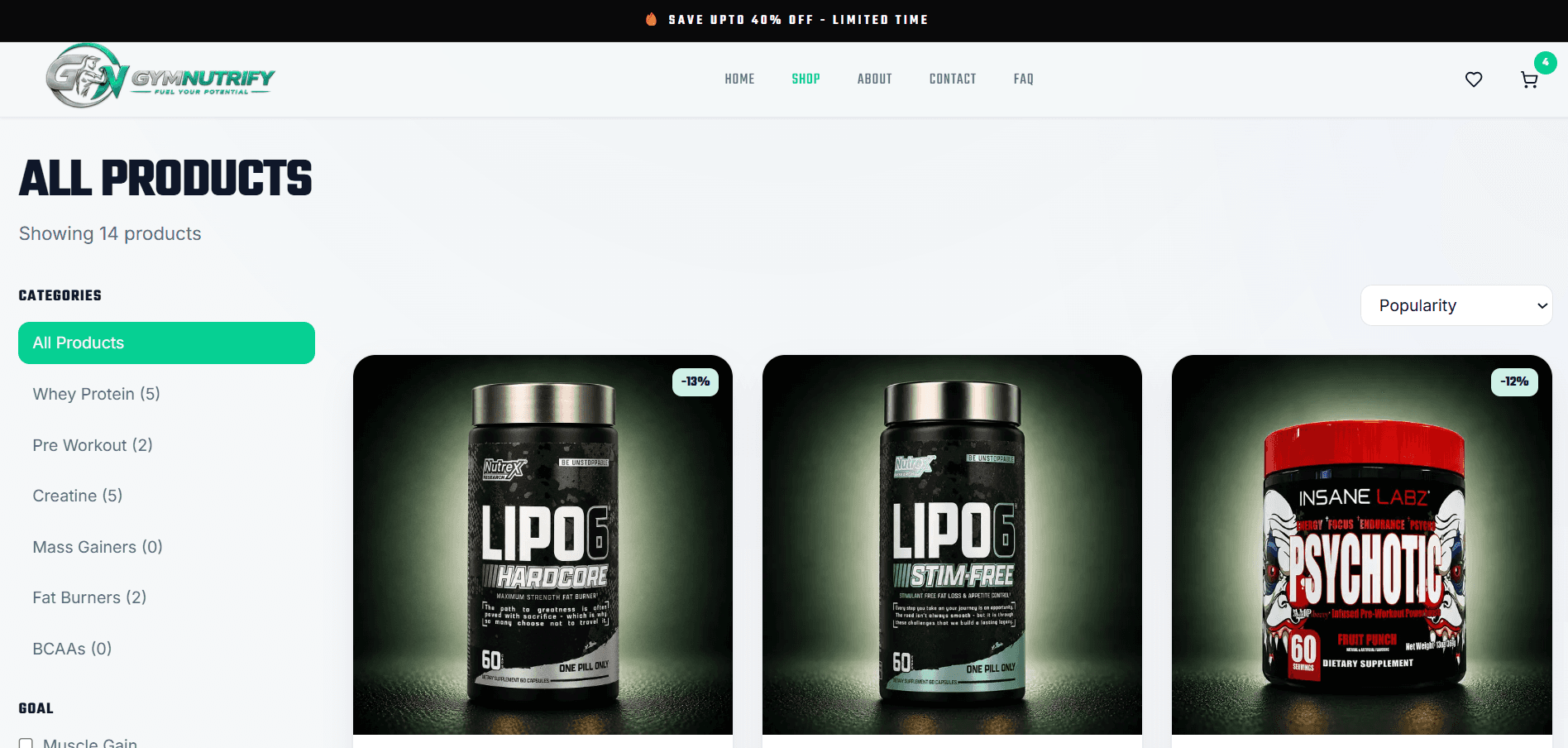 GymNutrify screenshot 1