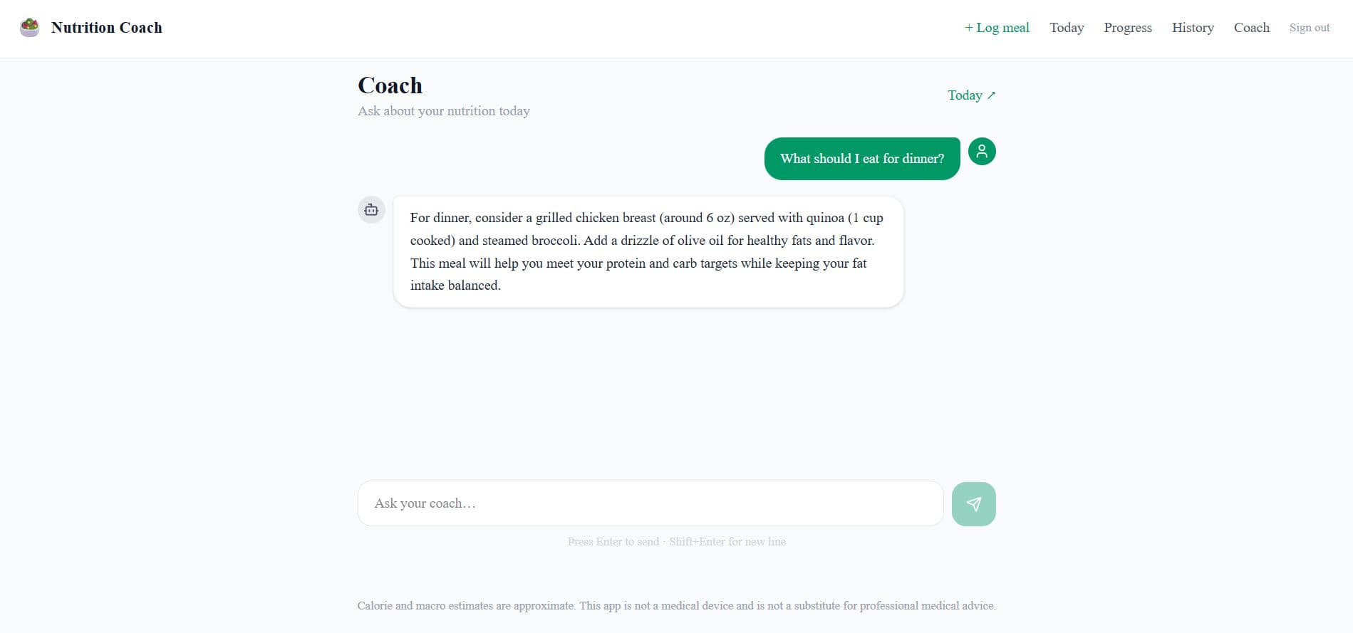 AI Nutrition Coach screenshot 2